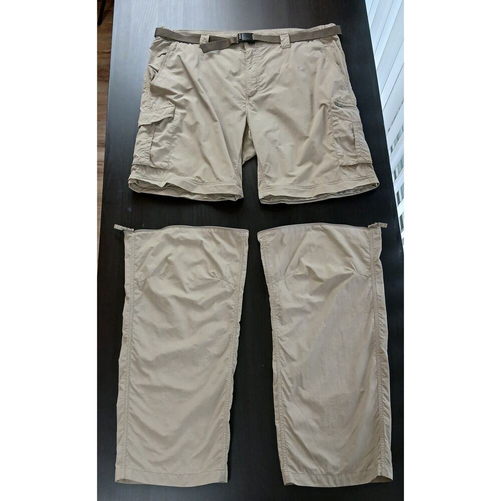 Columbia Silver Ridge Convertible Pants Mens 42W x 32L tusk tan omni-shade-wick